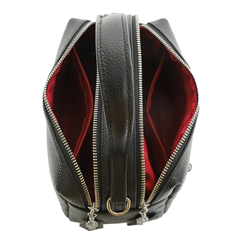 Sac bandoulière en cuir véritable pour femme intérieur
