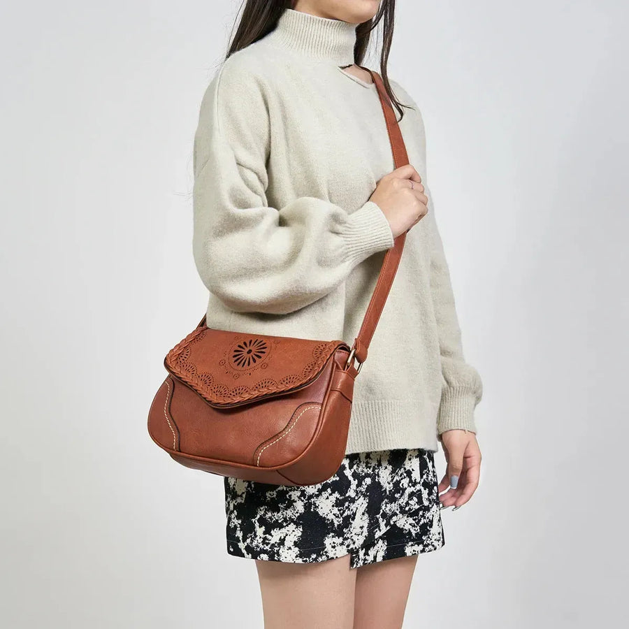 Sac bandoulière cuir vintage femme en travers