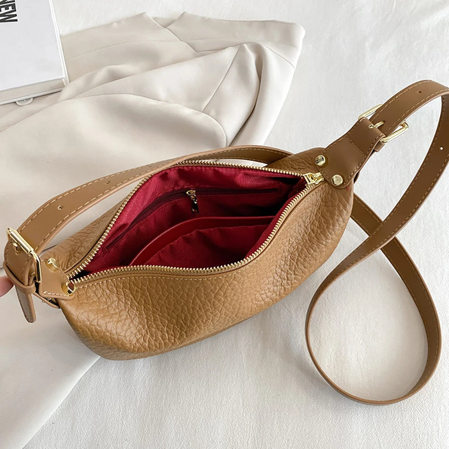 Sac bandoulière femme en cuir de vachette intérieur