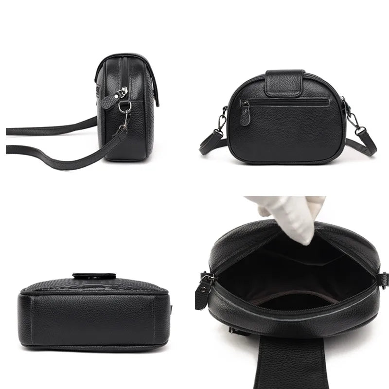 Sac bandoulière femme en cuir véritable 4 images