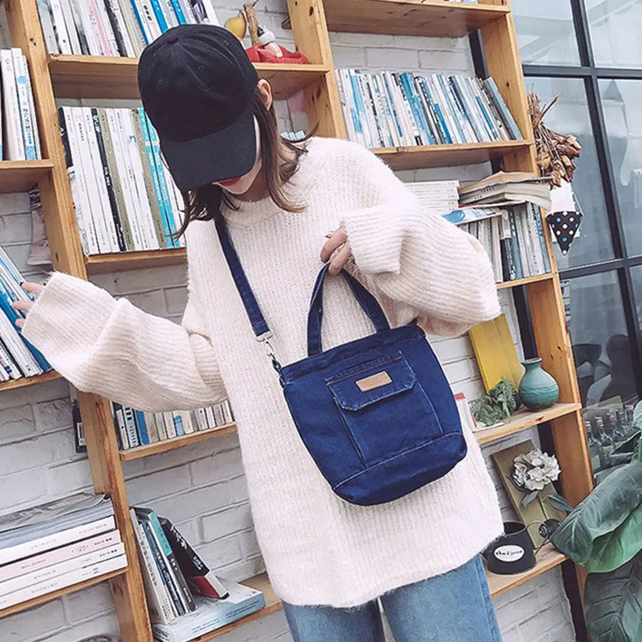 Sac bandoulière femme en jean en travers