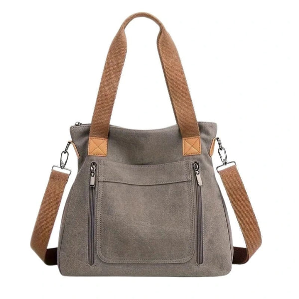 Sac bandoulière femme en toile gris
