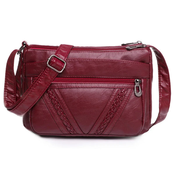 Sac bandoulière femme pour tous les jours rouge bordeaux