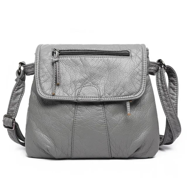 Sac bandoulière femme en similicuir gris