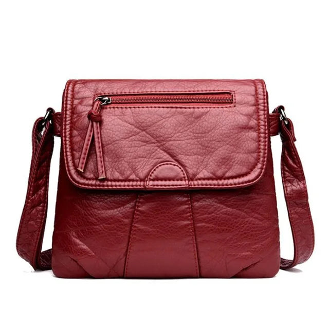 Sac bandoulière femme en similicuir rouge