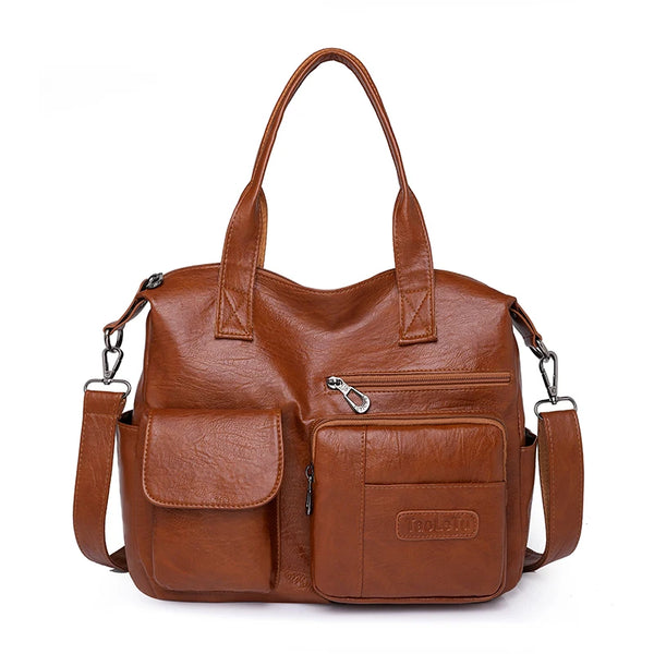 Sac bandoulière grand format femme marron