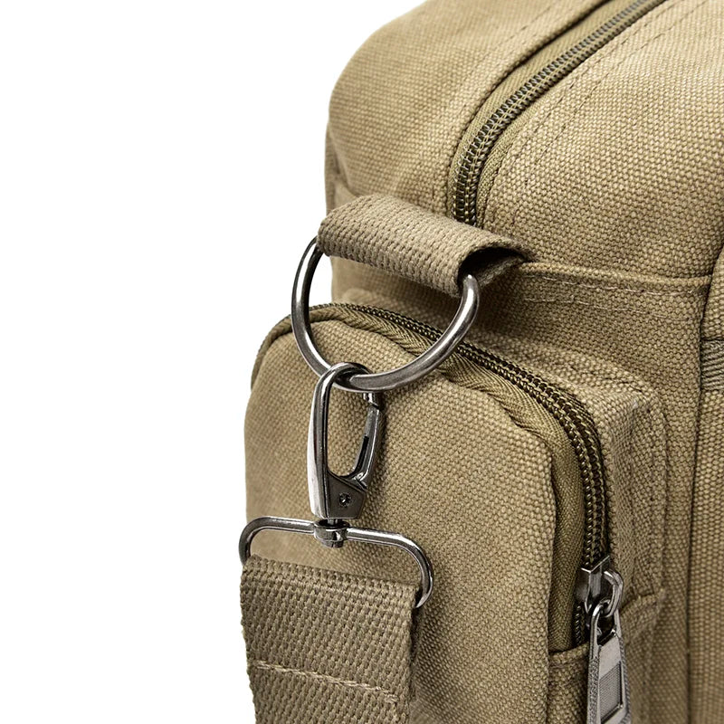 Sac bandoulière grand format kaki de côté