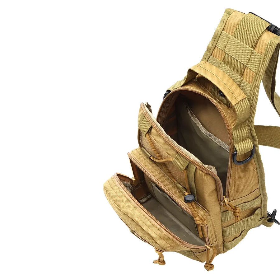 Sac bandoulière militaire marron clair intérieur