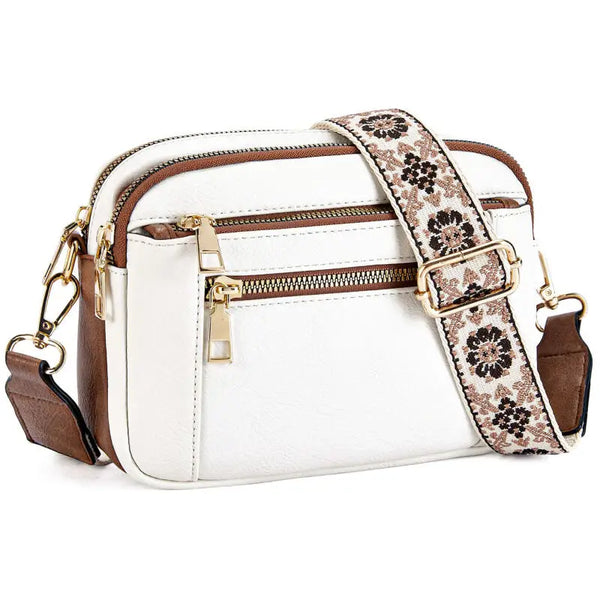 Sac en bandoulière à motifs pour femme blanc