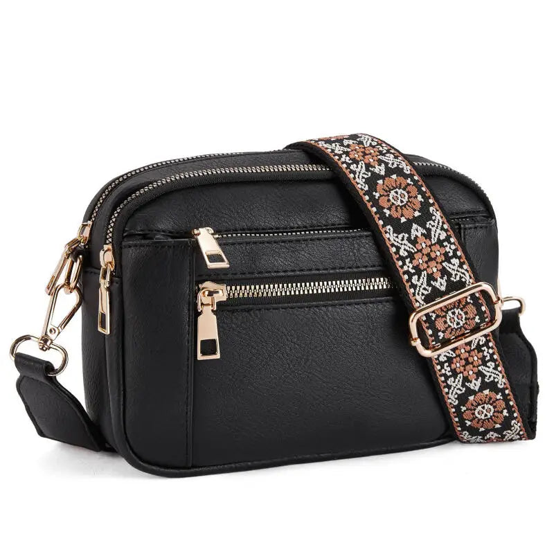Sac en bandoulière à motifs pour femme noir