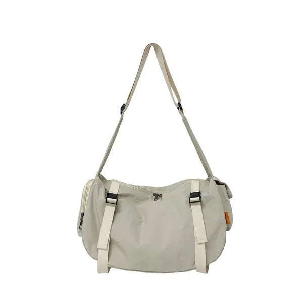 Sac bandoulière en nylon beige
