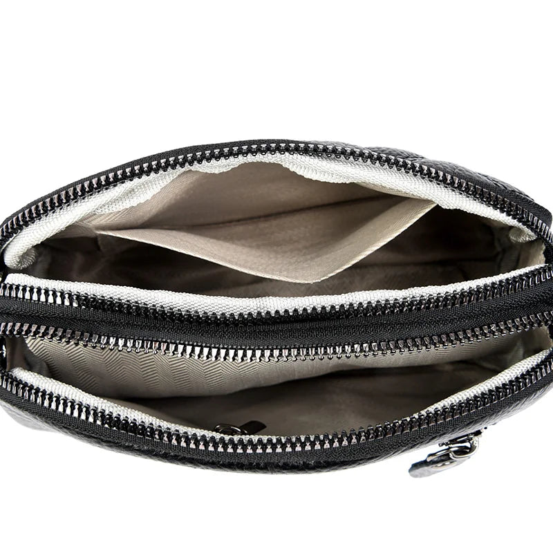 sac bandoulière pochette en cuir véritable intérieur