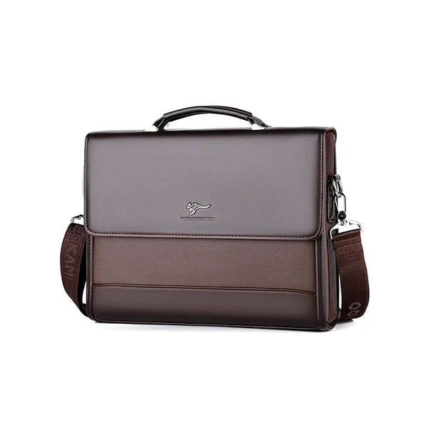 Sac bandoulière porte-documents en cuir marron