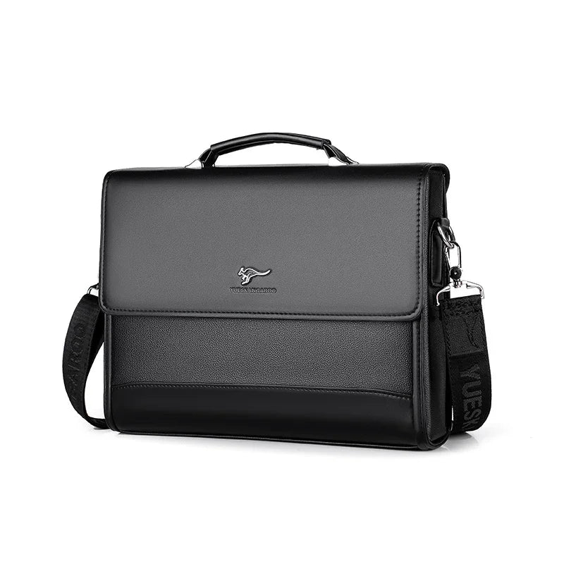 Sac bandoulière porte-documents en cuir noir