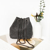 Sac bandoulière strass noir