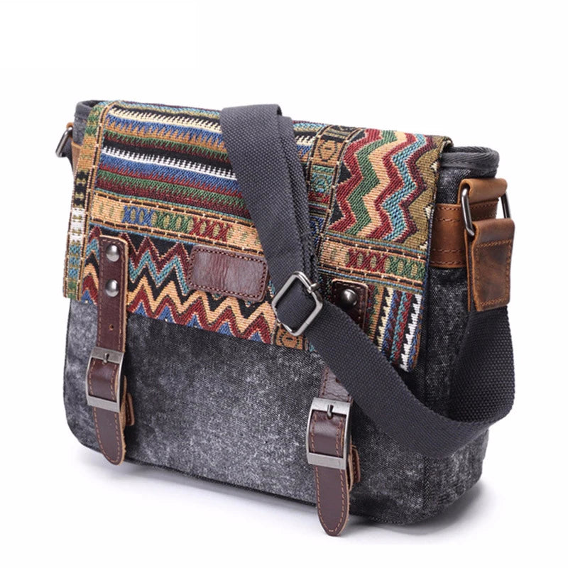 Sac bandoulière tissu ethnique