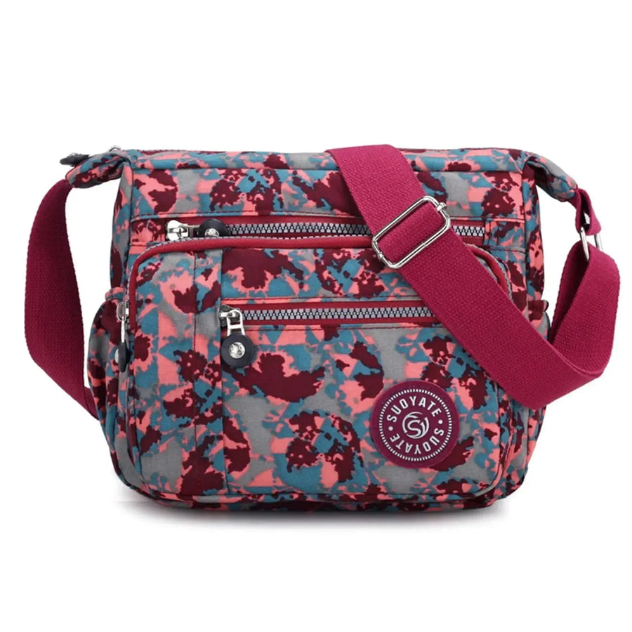 Sac bandoulière en tissu femme rose