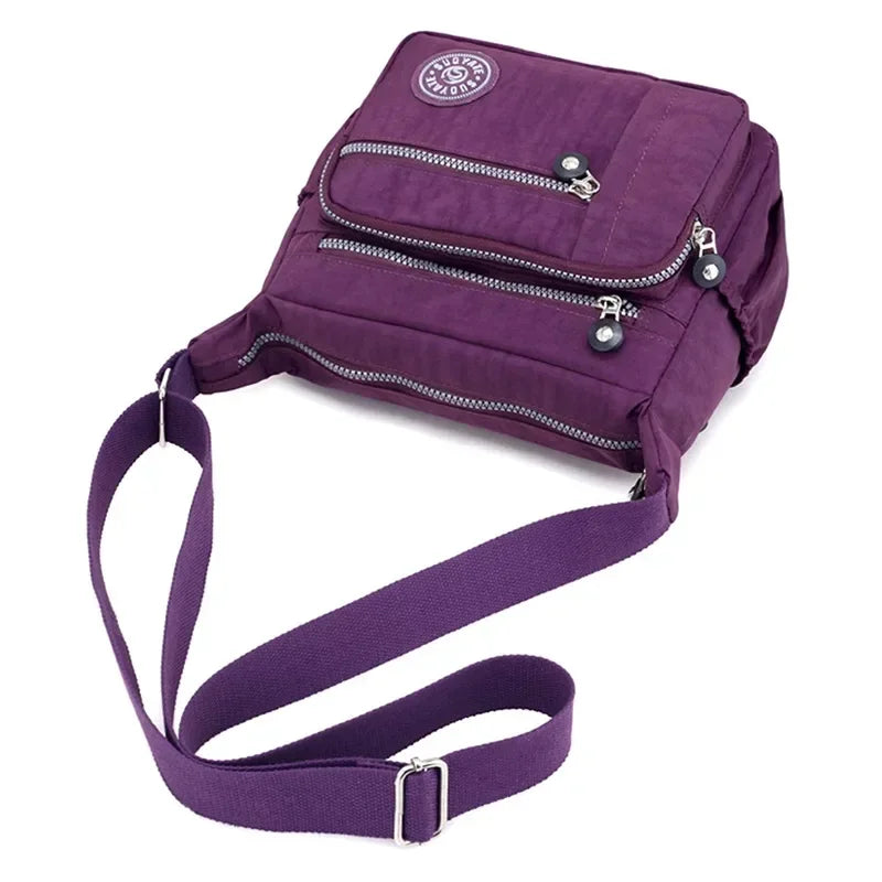 Sac bandoulière en tissu femme violet