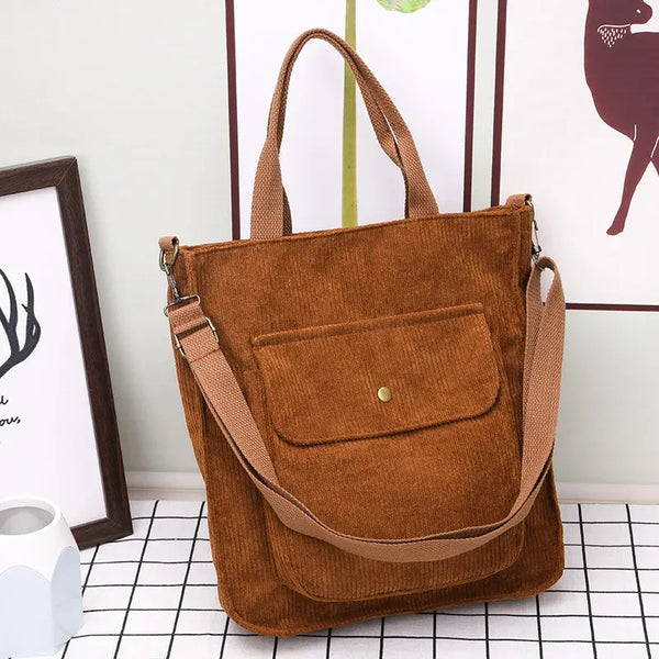 Sac bandoulière velours marron