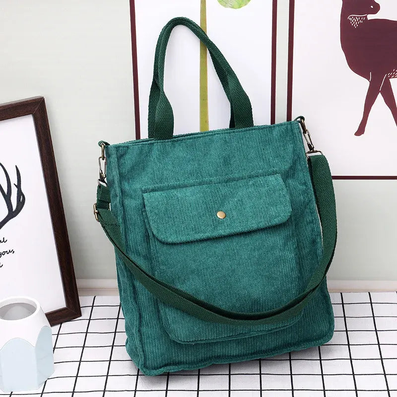 Sac bandoulière velours vert
