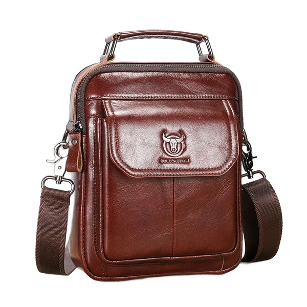 Sac bandoulière vintage en cuir véritable marron