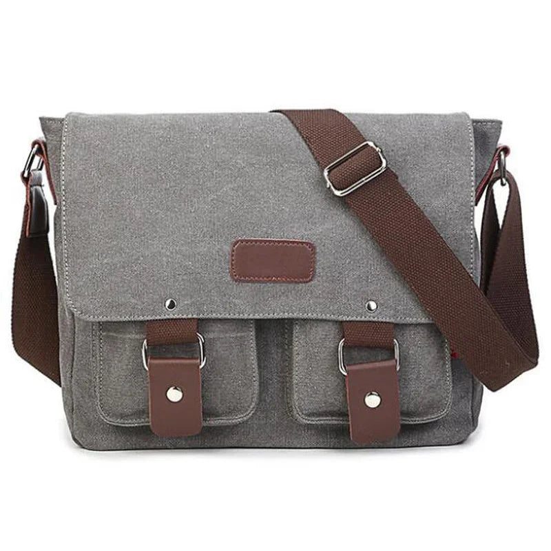 Sac bandoulière vintage en toile gris