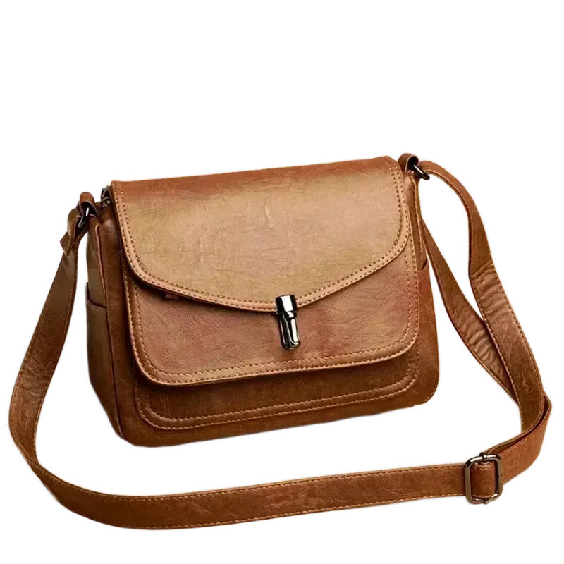 Sac besace en cuir pour femme marron bandoulière