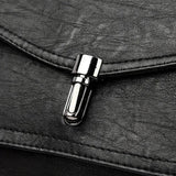 Sac besace en cuir pour femme noir détails