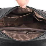 Sac besace en cuir pour femme noir intérieur