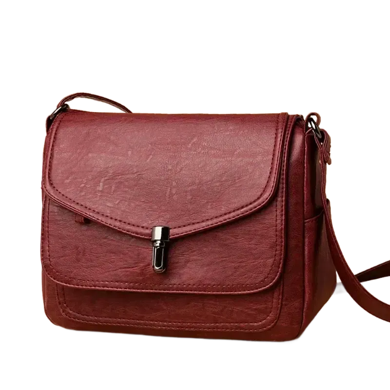 Sac besace en cuir pour femme rouge bandoulière