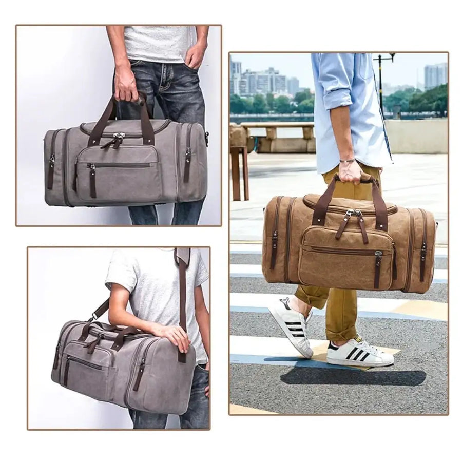Sac de voyage homme en toile épaisse bandoulière