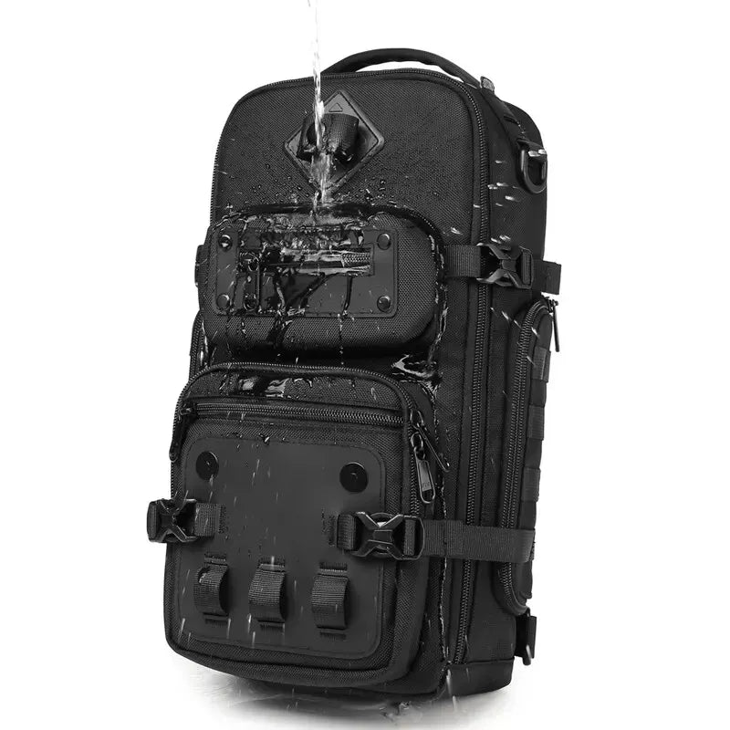 Sac à dos bandoulière homme noir imperméable