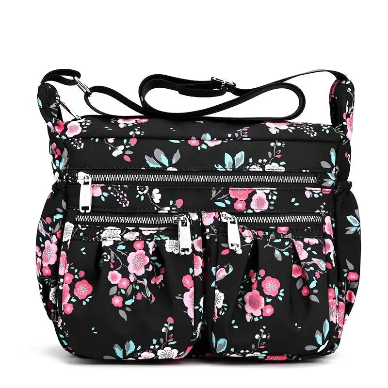 Sac fourre-tout bandoulière motif floral