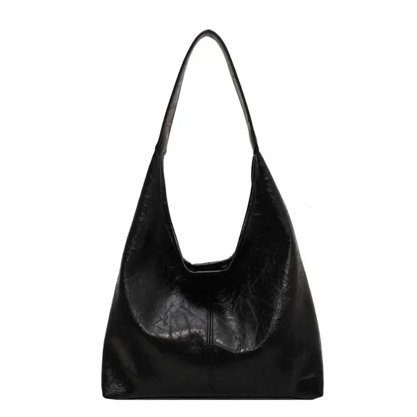 Sac fourre-tout souple cuir noir
