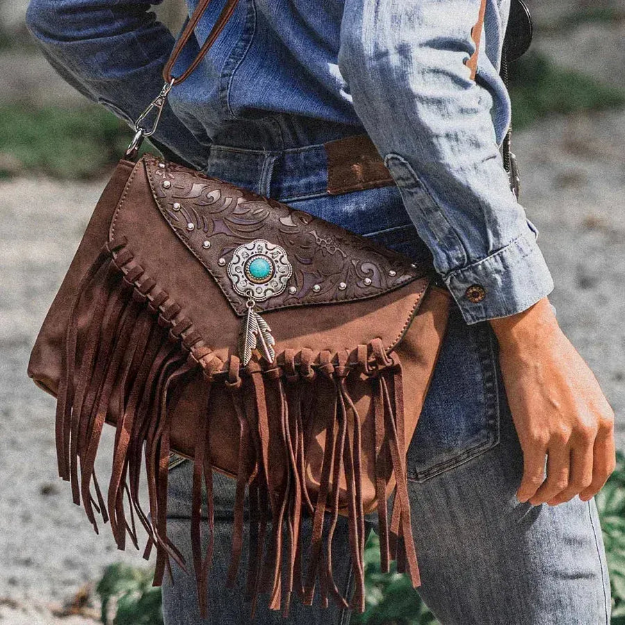 Sac à franges bandoulière femme