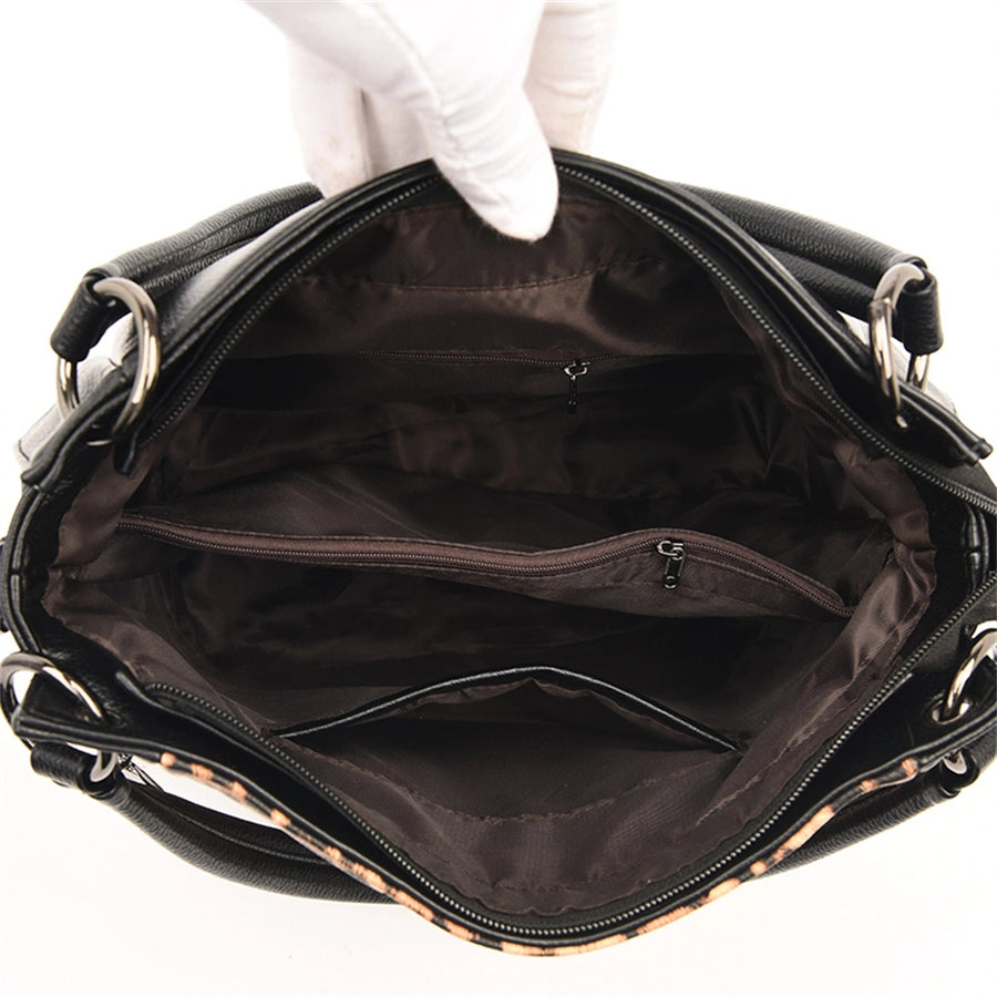 Sac léopard bandoulière intérieur