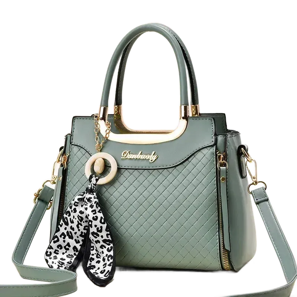 Sac à main à carreaux avec bandoulière vert