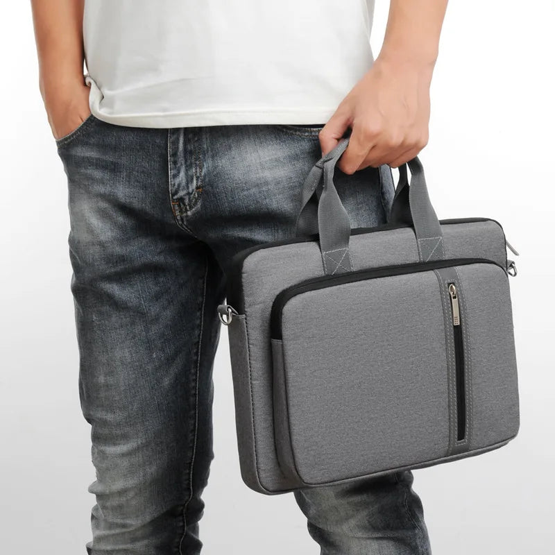 Sac ordinateur bandoulière gris homme