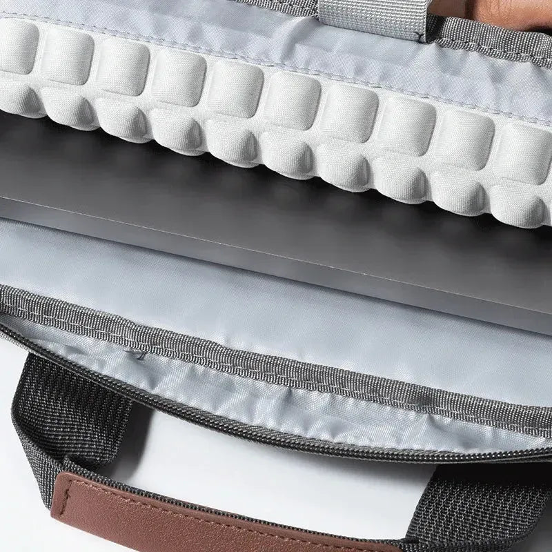 Sac ordinateur en tissu avec bandoulière gris clair protection