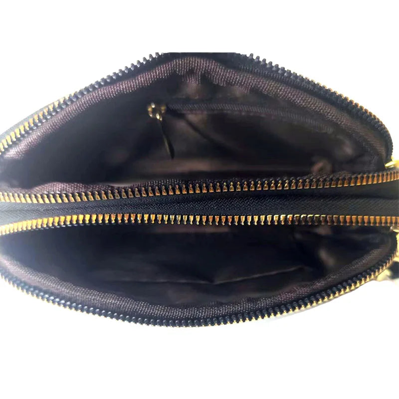 Sac pochette bandoulière cuir femme intérieur