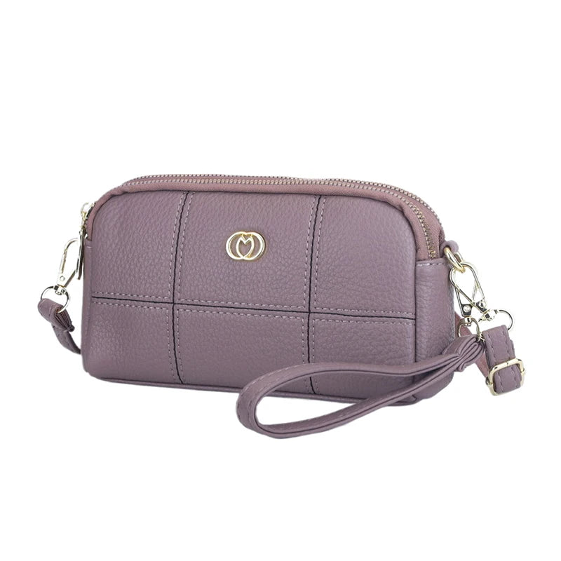 Sac pochette bandoulière cuir femme violet