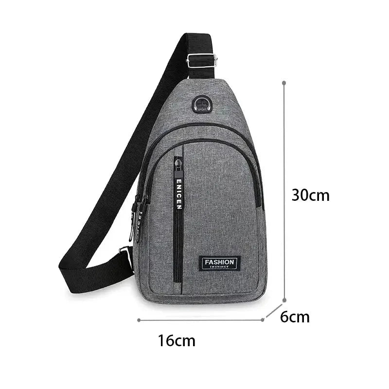 Sac de poitrine à bandoulière gris dimensions