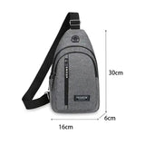 Sac de poitrine à bandoulière gris dimensions