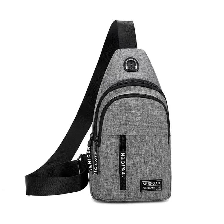 Sac de poitrine à bandoulière gris