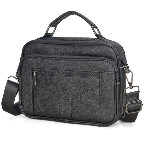 Sacoche bandoulière en cuir homme noir