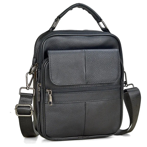 Sacoche en cuir pour homme noire