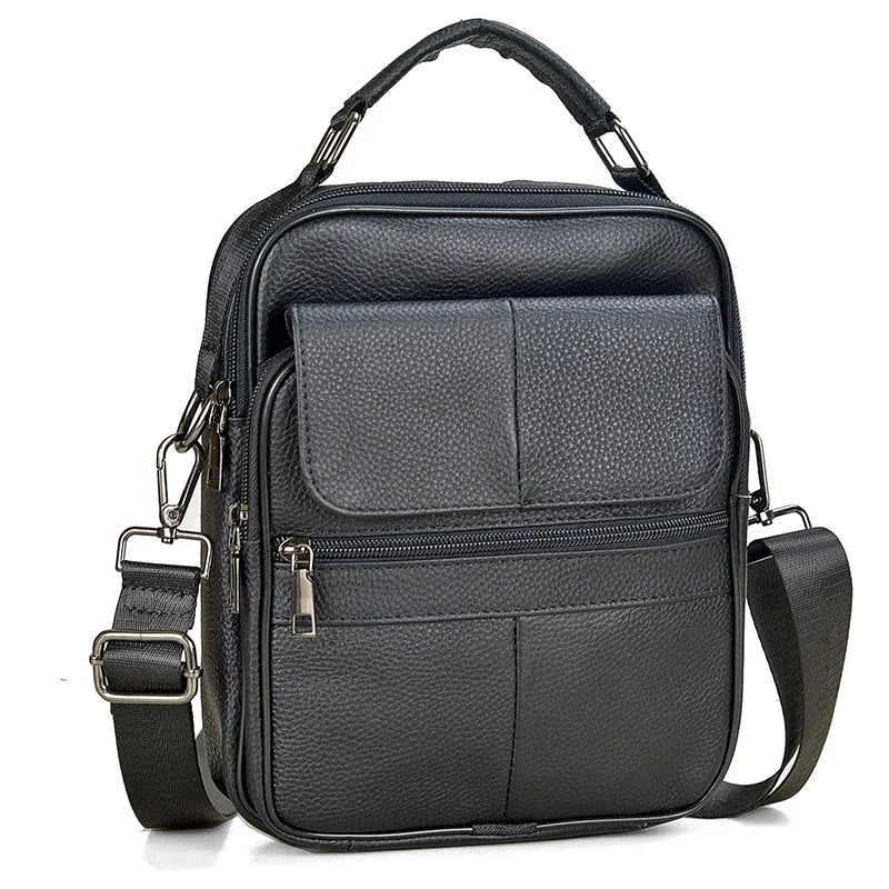Sacoche en cuir pour homme noire