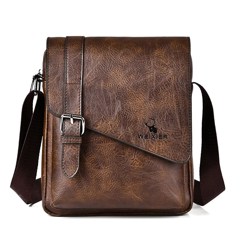 Sacoche en cuir style rétro marron foncé