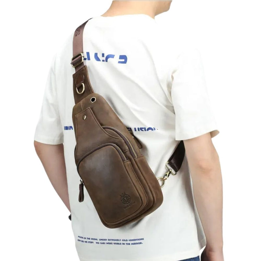 Sacoche en cuir véritable homme