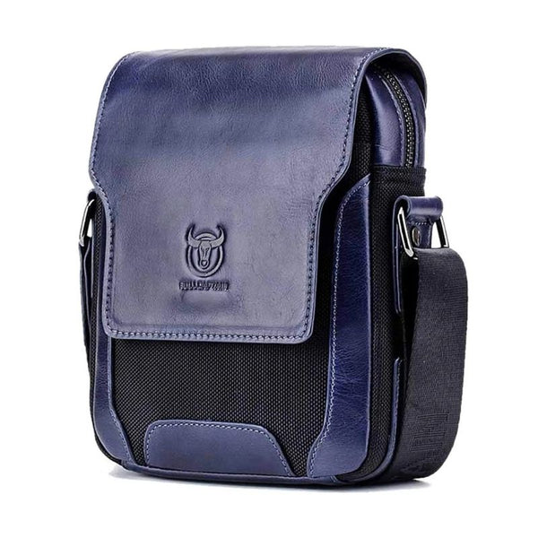 Sacoche en cuir homme bleue